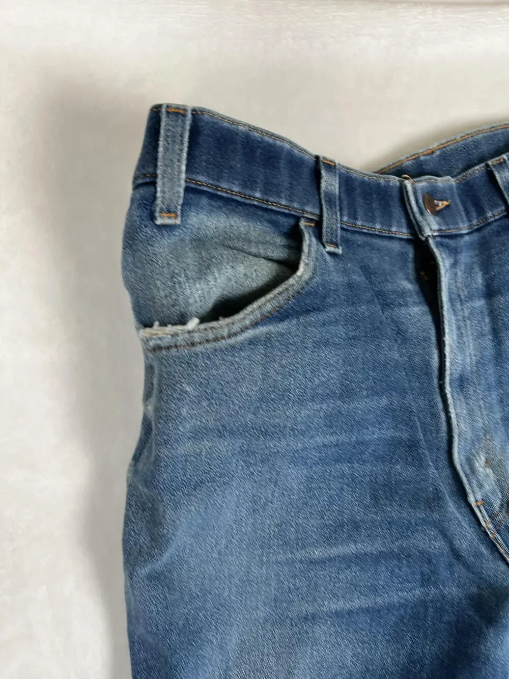 Vintage Levi's Action Jeans Mens 36x30 Blue Straight Denim Orange Tab USA Made